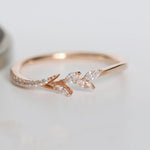 Woman's Rose Gold Leaf Ring