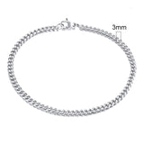 3-11mm Stainless Steel Cuban Link Chain Bracelets