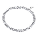 3-11mm Stainless Steel Cuban Link Chain Bracelets