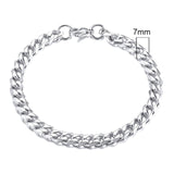 3-11mm Stainless Steel Cuban Link Chain Bracelets