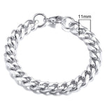 3-11mm Stainless Steel Cuban Link Chain Bracelets