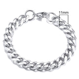 3-11mm Stainless Steel Cuban Link Chain Bracelets