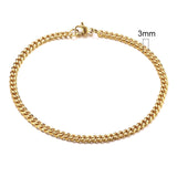 3-11mm Stainless Steel Cuban Link Chain Bracelets