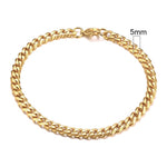 3-11mm Stainless Steel Cuban Link Chain Bracelets