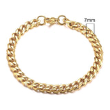 3-11mm Stainless Steel Cuban Link Chain Bracelets