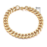 3-11mm Stainless Steel Cuban Link Chain Bracelets