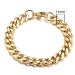 3-11mm Stainless Steel Cuban Link Chain Bracelets