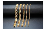 3-11mm Stainless Steel Cuban Link Chain Bracelets