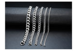 3-11mm Stainless Steel Cuban Link Chain Bracelets