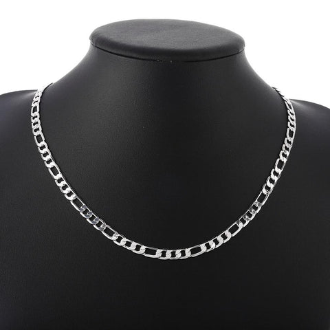 4mm 925 Silver Necklace Three Link Chain